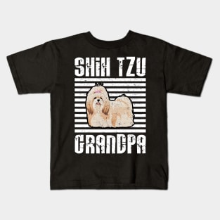Shih Tzu Grandpa Proud Dogs Kids T-Shirt